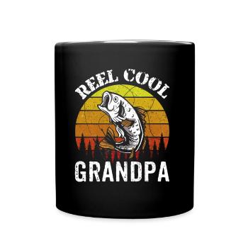 Reel Cool Grandpa Fisherman Angler Fishing Fishing - Full Colour Mug - black - Front