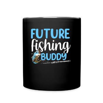 Future fishing buddy fishing friend angler - Full Colour Mug - black - Front
