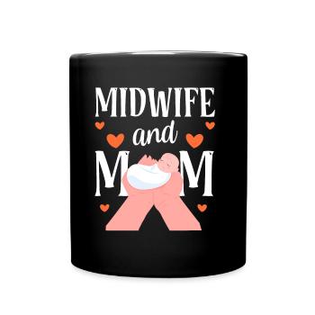Hebamme Und Mutter Hebammen Geburtshilfe Beruf - Tasse einfarbig - Schwarz - Vorne