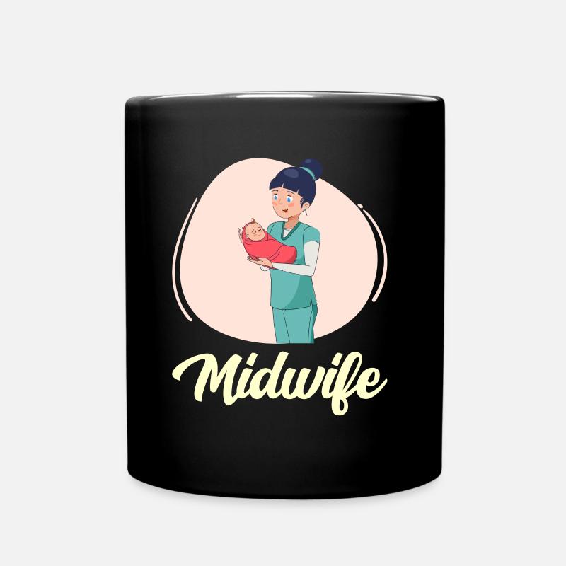 Hebamme Hebammen Geburtshilfe Beruf Sprüche - Tasse einfarbig - Schwarz