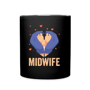 Hebamme Hebammen Geburtshilfe Beruf Sprüche - Tasse einfarbig - Schwarz - Vorne