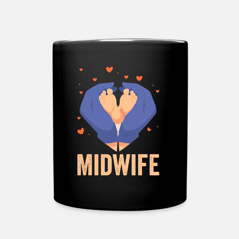 Hebamme Hebammen Geburtshilfe Beruf Sprüche - Tasse einfarbig - Schwarz