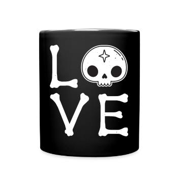 Love Emo Music Skull and Bones Metalcore - Full Colour Mug - black - Front