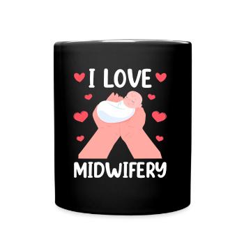 Ich Liebe Hebammenwesen Geburtshilfe Hebamme Beruf - Tasse einfarbig - Schwarz - Vorne