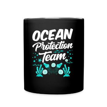Team Marine Conservation Ocean Protection Lake Sea - Full Colour Mug - black - Front