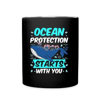 The protection of the seas begins with you sea sea - Full Colour Mug - black - Front