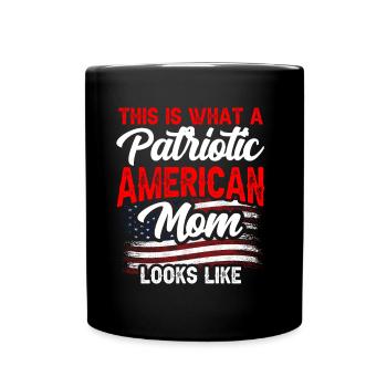 Voici à quoi ressemble une mère américaine patriote aux États-Unis - Mug uni - noir - Devant