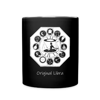 Sternzeichen Waage 002 weiß - Tasse einfarbig - Schwarz - Vorne