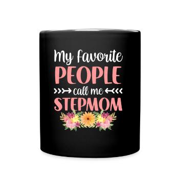 Meine Lieblingsmenschen Nennen Mich Stiefmutter - Tasse einfarbig - Schwarz - Vorne