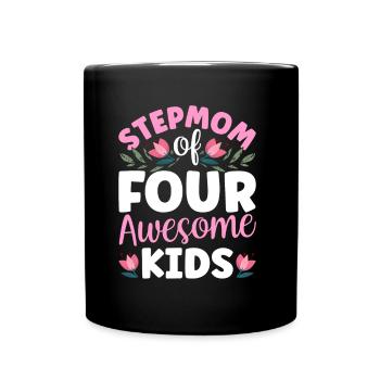 Stiefmutter Von Vier Großartigen Kindern - Tasse einfarbig - Schwarz - Vorne