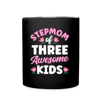 Belle-mère de trois grands enfants - Mug uni - noir - Devant
