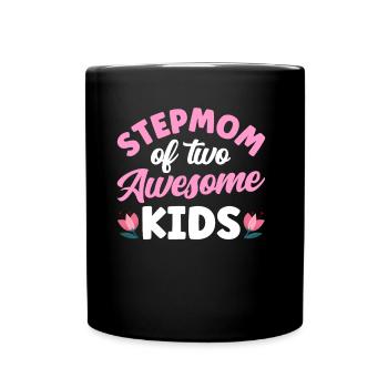 Stepmother of two great children - Full Colour Mug - black - Front