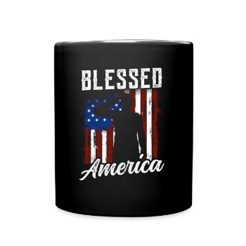 Amérique bénie Américains États-Unis Patriotique - Mug uni - noir - Devant