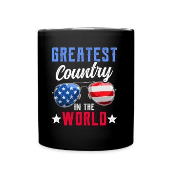 The greatest country in the world USA America US - Full Colour Mug - black - Front