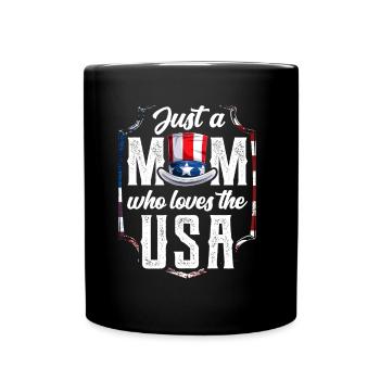 Seulement une mère qui aime les États-Unis États-Unis Amérique - Mug uni - noir - Devant
