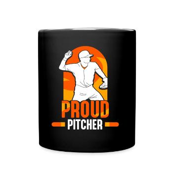 Stolzer Baseball Pitcher Werfer Hobby Spieler - Tasse einfarbig - Schwarz - Vorne
