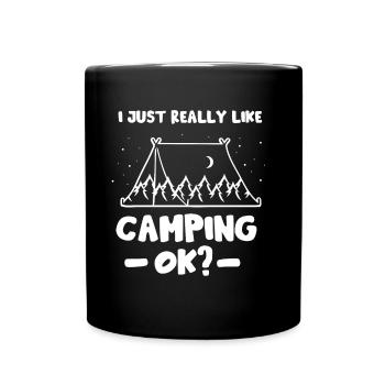 J’aime juste camper très bien camper camping - Mug uni - noir - Devant