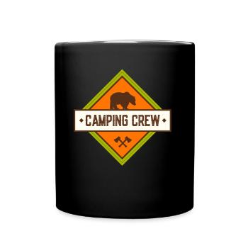 Camping Team Camper Camp Campen Campingplatz - Tasse einfarbig - Schwarz - Vorne