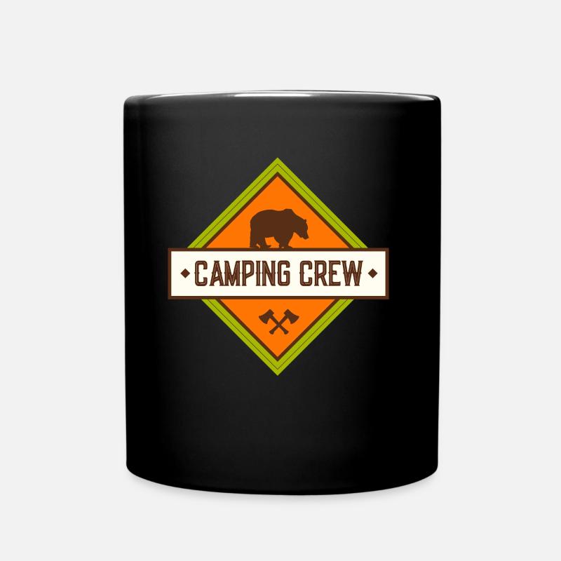 Camping Team Camper Camp Campen Campingplatz - Tasse einfarbig - Schwarz