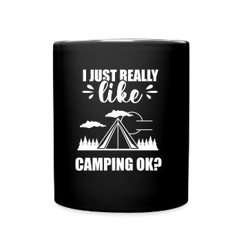 J’aime juste camper très ok camping camping-car - Mug uni - noir - Devant