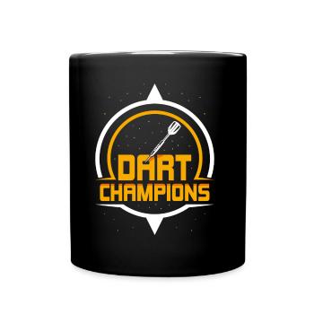 Dart Champions Darts Dartverein Team - Tasse einfarbig - Schwarz - Vorne