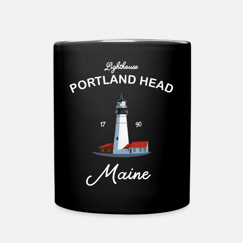 Portland, Lighthouse Head, Maine - Mug uni - noir