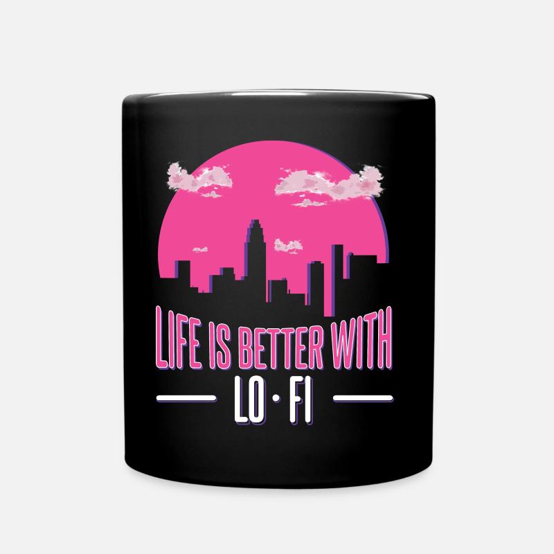 DAS LEBEN IST BESSER MIT LO FI - Tasse einfarbig - Schwarz