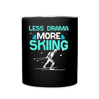 Moins de drame Plus de skieurs skieurs skieurs skis - Mug uni - noir - Devant