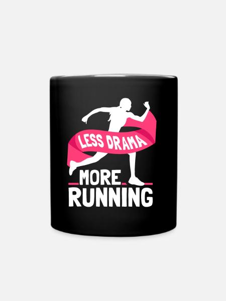 Moins de drame Plus de course à pied Coureurs de jogging Joggers - Mug uni - noir