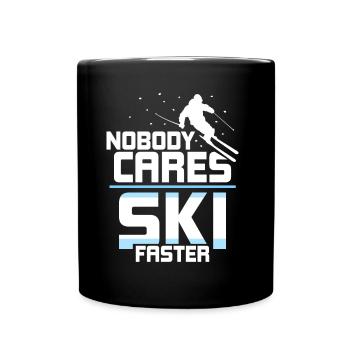 Personne ne se soucie de skier plus vite - Mug uni - noir - Devant