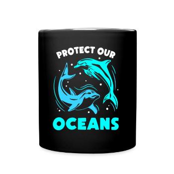 Protects our oceans Sea Ocean Protection Lake - Full Colour Mug - black - Front