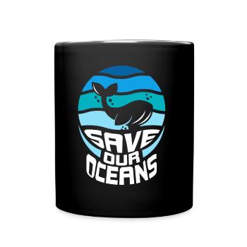 Save our oceans Sea Ocean Protection Lake - Full Colour Mug - black - Front