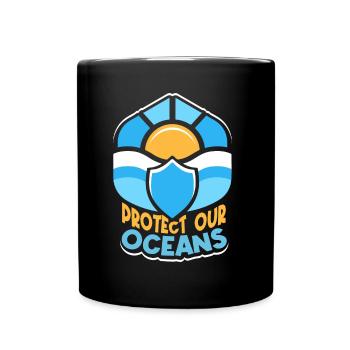 Protects our oceans Sea Ocean Protection Lake - Full Colour Mug - black - Front