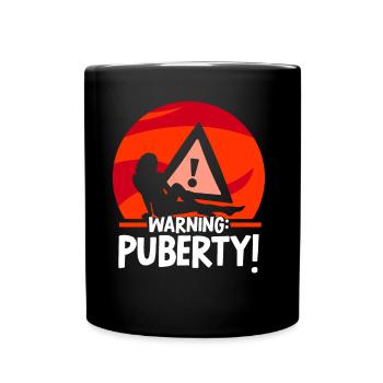 Avertissement: Adolescent adulte sarcastique de puberté - Mug uni - noir - Devant