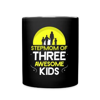 Belle-mère de trois grands enfants - Mug uni - noir - Devant