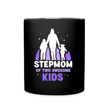 Stepmother of two great children - Full Colour Mug - black - Front
