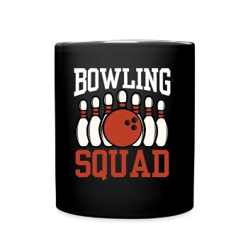 Bowling Squad Hobby Team Mannschaft Bowler - Tasse einfarbig - Schwarz - Vorne