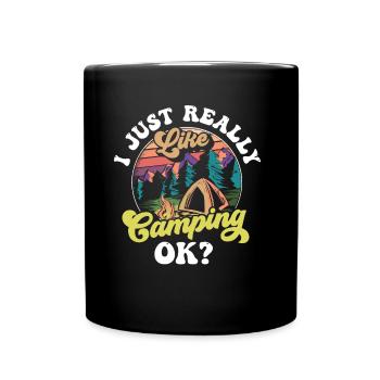 J’aime juste camper très bien camper camping - Mug uni - noir - Devant