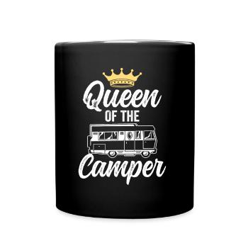 Queen of the camper camping camping camper - Full Colour Mug - black - Front