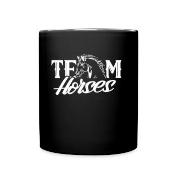 Team Pferde Reiten Pferd Reiter Reiterhof - Tasse einfarbig - Schwarz - Vorne