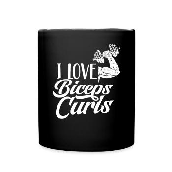 Ich Liebe Bizeps Curls Workout Muskeln Sprüche - Tasse einfarbig - Schwarz - Vorne