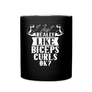 J’aime vraiment les muscles des biceps - Mug uni - noir - Devant