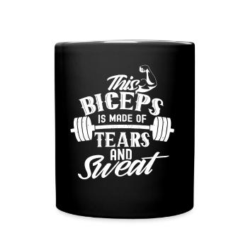 Ces biceps sont faits de larmes et de sueur - Mug uni - noir - Devant