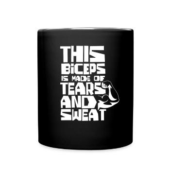 Ces biceps sont faits de larmes et de sueur - Mug uni - noir - Devant