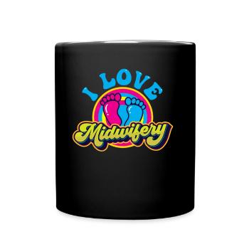 Ich Liebe Hebammenwesen Geburtshilfe Hebamme Beruf - Tasse einfarbig - Schwarz - Vorne