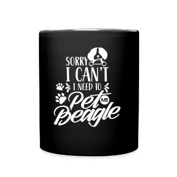 Ne puis-je pas avoir à caresser mon chien beagle - Mug uni - noir - Devant