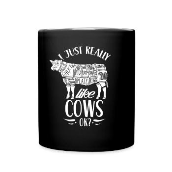 J’aime beaucoup les vaches vaches laitières - Mug uni - noir - Devant