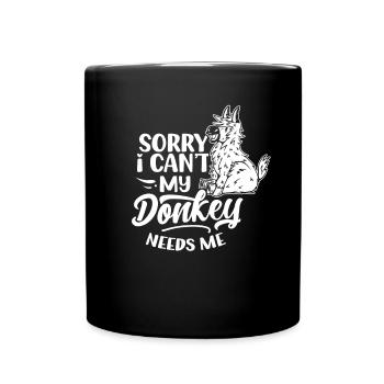 Mon âne peut-il pas avoir besoin de moi animal de ferme - Mug uni - noir - Devant