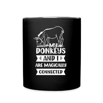 Meine Esel Und Ich Sind Magisch Verbunden Tier Süß - Tasse einfarbig - Schwarz - Vorne