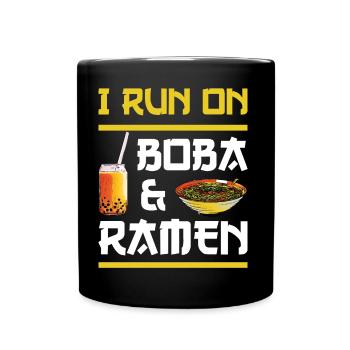 ICH LAUFE AUF BOBA UND RAMEN - Tasse einfarbig - Schwarz - Vorne